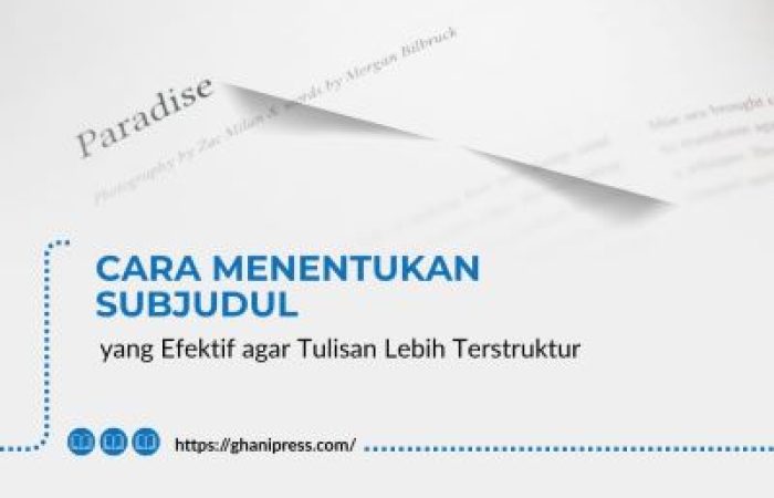 Cara Menentukan Subjudul