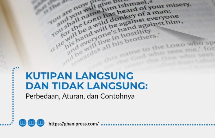 Kutipan Langsung dan Tidak Langsung
